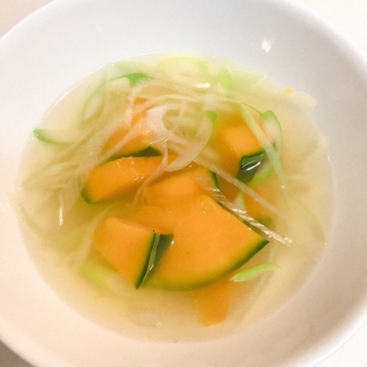かぼちゃと長ネギの☆簡単中華スープ